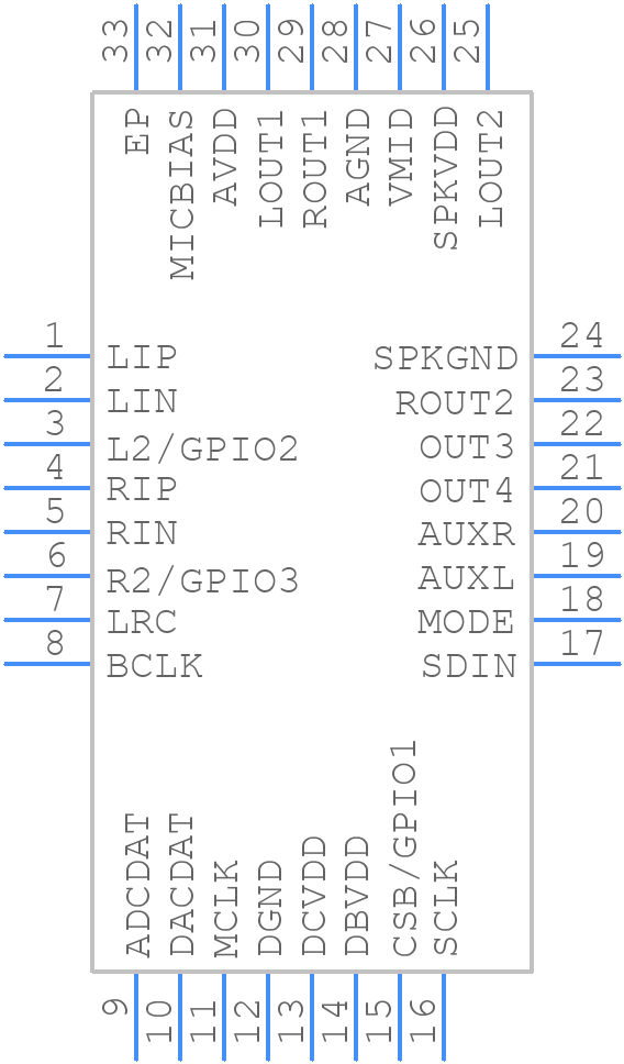WM8978GEFL/RV - WOLFSON MICROELECTRONICS - PCB symbol