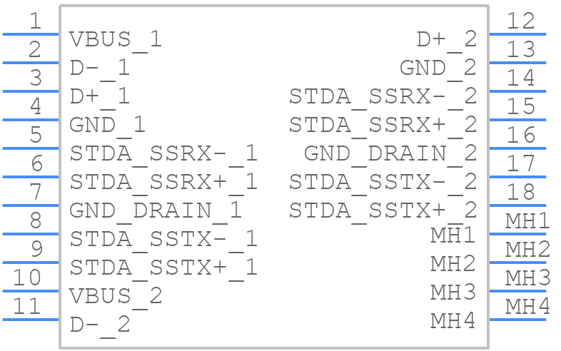 UEA1112C-8HS6-4F - Foxconn - PCB symbol