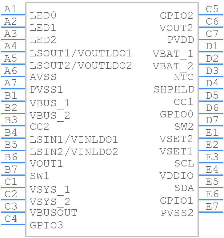 nPM1300-CAAA-R - Nordic Semiconductor - PCB symbol
