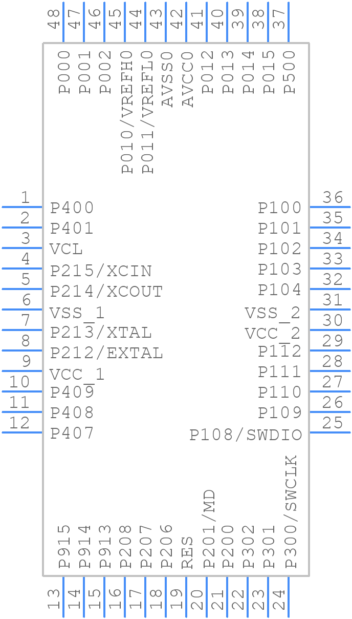 R7FA2E3073CFL#BA0 - Renesas Electronics - PCB symbol