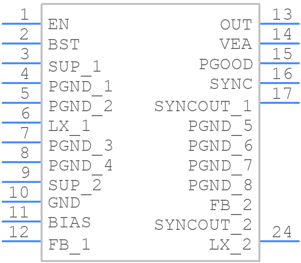 MAX42405AFOA+ - Analog Devices - PCB symbol