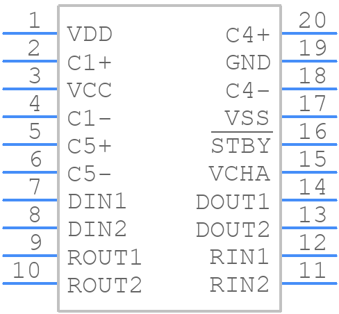 UPD4721GS-GJG-E2 - Renesas Electronics - PCB symbol