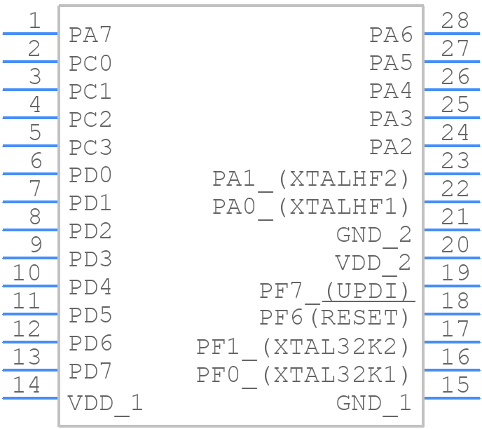 AVR32EA28-E/SP - Microchip - PCB symbol