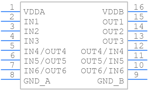 MAX22163CAEE+ - Analog Devices - PCB symbol