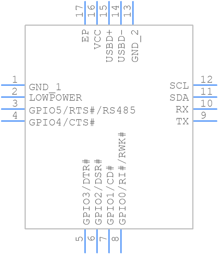 XR21V1410IL16-F - MaxLinear, Inc. - PCB symbol