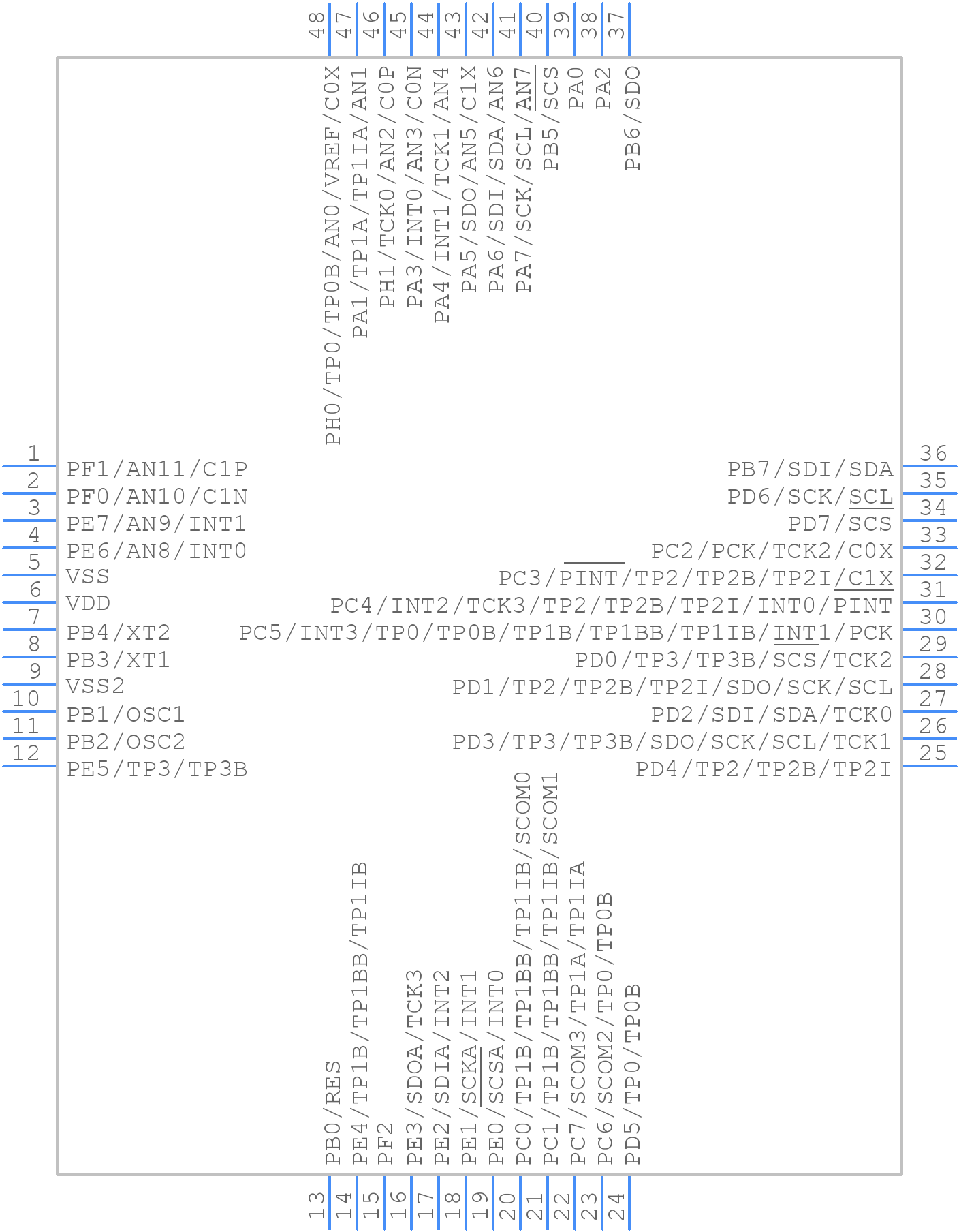 HT66F60A - Holtek - PCB symbol
