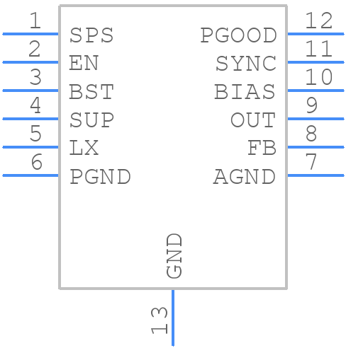 MAX20077ATCE2/VY+ - Analog Devices - PCB symbol