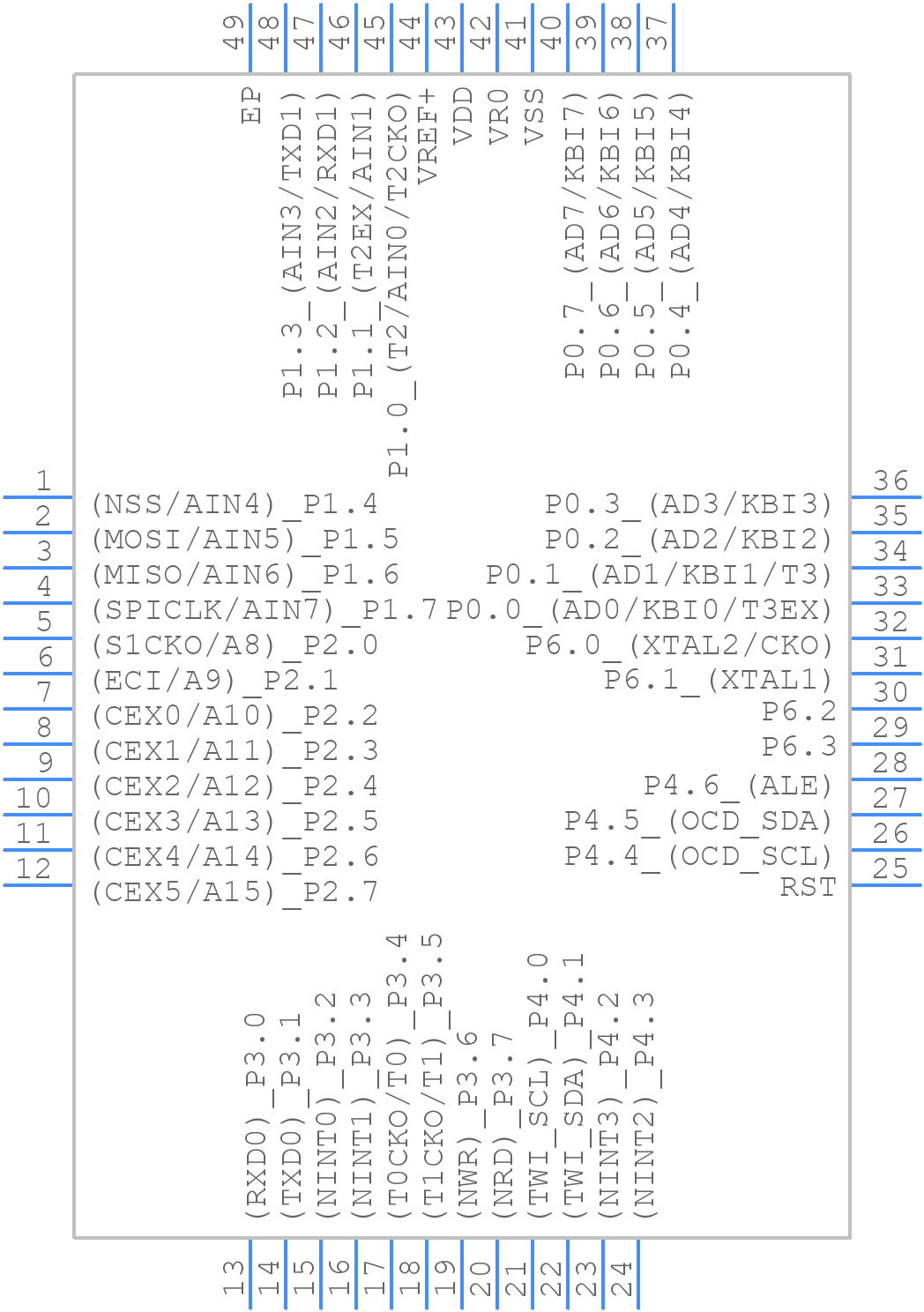 MG82FG5A64AD48 - Megawin - PCB symbol