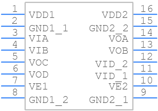 ADUM342E1BRQZ-RL7 - Analog Devices - PCB symbol