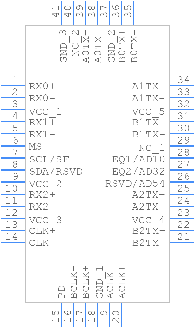 PI3HDX612ZLDEX - Diodes Incorporated - PCB symbol