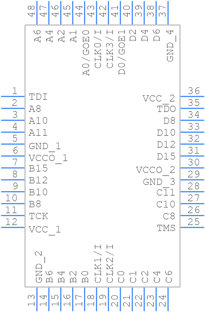 LC4064ZE-7TN48C - Lattice Semiconductor - PCB symbol