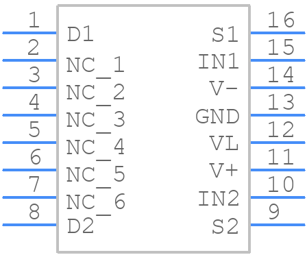 DG401DY-T1-E3 - Vishay - PCB symbol
