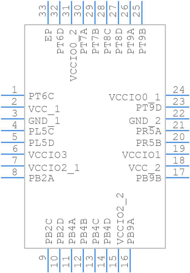 LCMXO2-256ZE-2SG32C - Lattice Semiconductor - PCB symbol