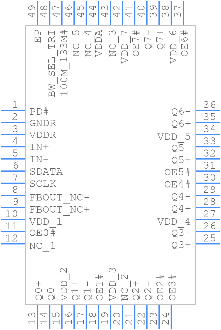 PI6CBE33083ZLIEX-13R - Diodes Incorporated - PCB symbol