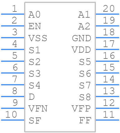 TMUX7348FPWR - Texas Instruments - PCB symbol