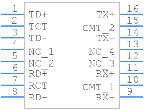 HX1198ENLT - Pulse Electronics - PCB symbol