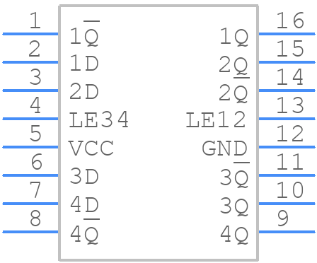 74HC75D-Q100J - Nexperia - PCB symbol