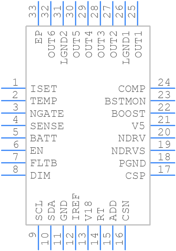 MAX25561ATJ/V+ - Analog Devices - PCB symbol