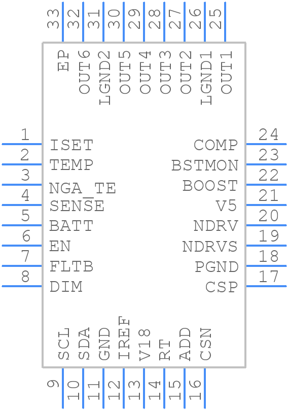 MAX25561ATJ/V+T - Analog Devices - PCB symbol