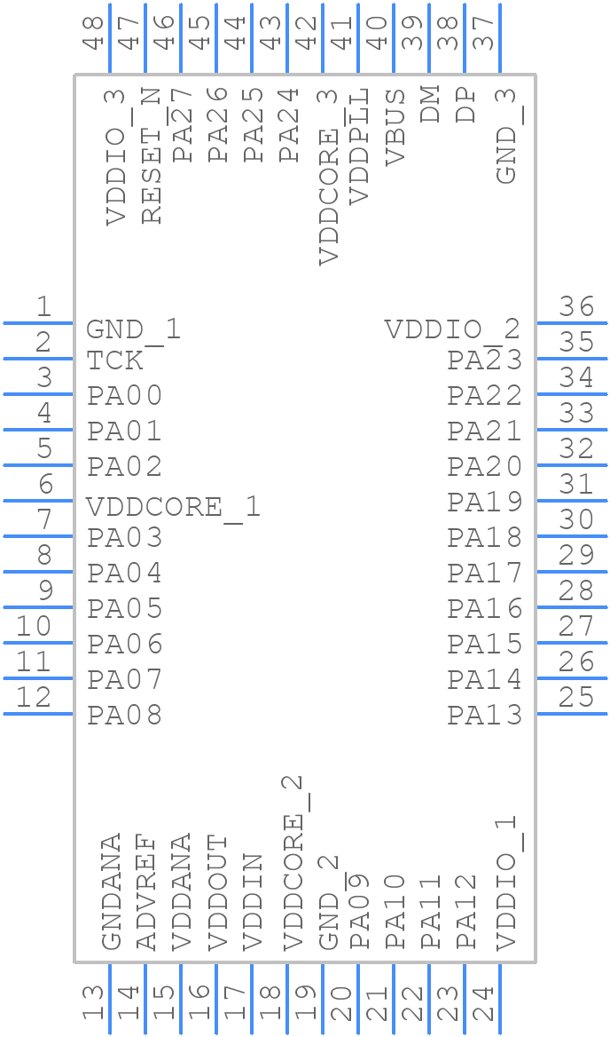 AT32UC3B164-AUT - Microchip - PCB symbol