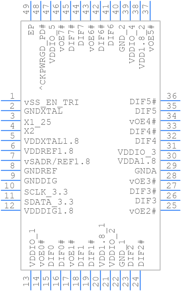 9FGV0841AKILFT - Renesas Electronics - PCB symbol