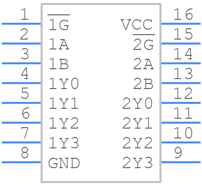 SN74HC139DR - Texas Instruments - PCB symbol
