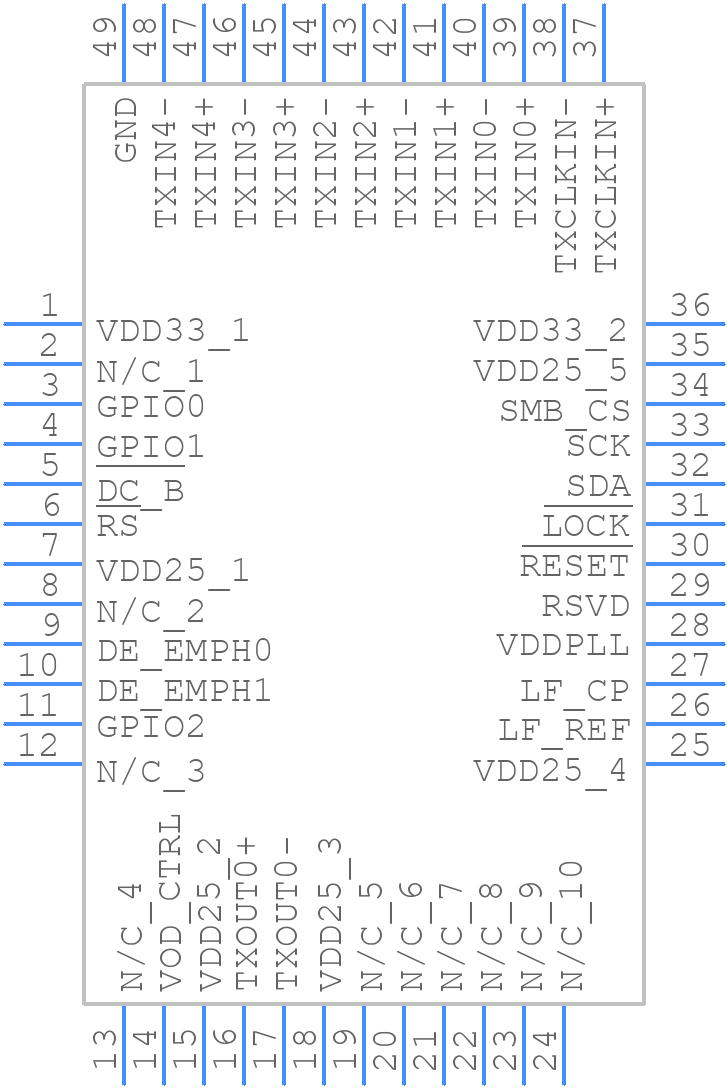DS32EL0421SQX/NOPB - Texas Instruments - PCB symbol