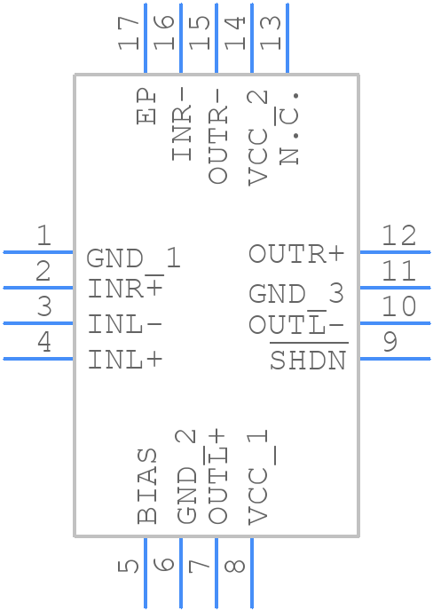 MAX9719AETE+ - Analog Devices - PCB symbol