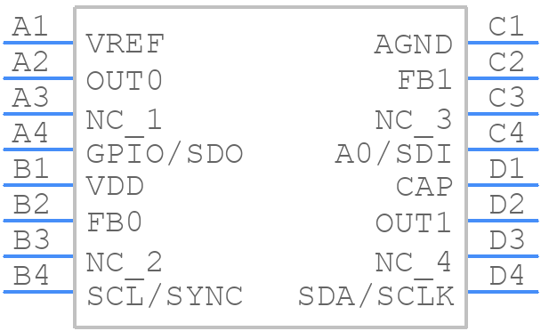 DAC63202YBHR - Texas Instruments - PCB symbol
