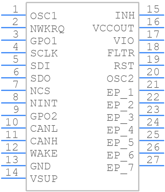 TCAN4550RGYR - Texas Instruments - PCB symbol