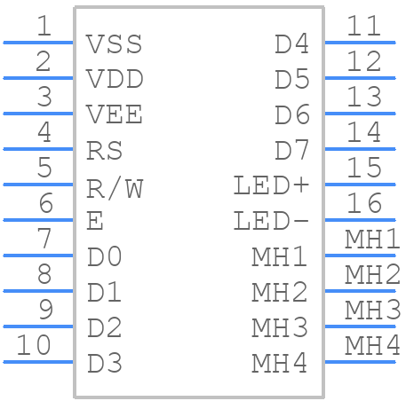 EA W402B-NLW - Display Visions - PCB symbol
