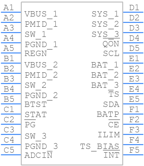 BQ25638YBGR - Texas Instruments - PCB symbol