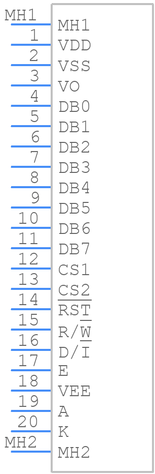 RG12864B-BIW-V - RAYSTAR - PCB symbol