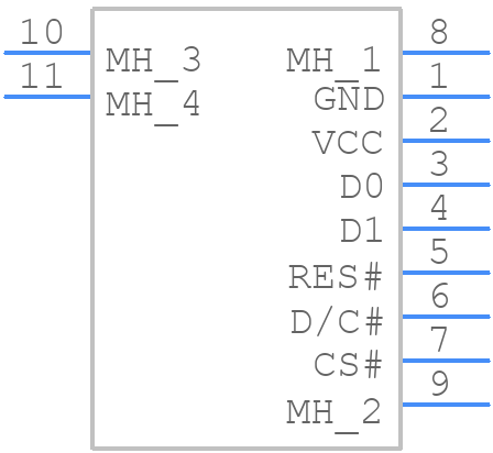 MDOB128128CV-WS - MIDAS DISPLAYS - PCB symbol