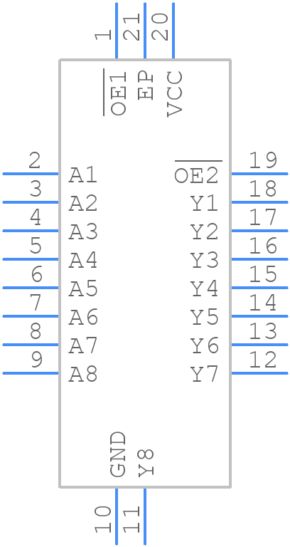 SN74LV540ARGYR - Texas Instruments - PCB symbol