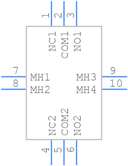 100DP3T1B1VS2QE - E-Switch - PCB symbol