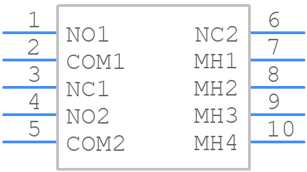 100DP3T6B11VS5QEH - E-Switch - PCB symbol