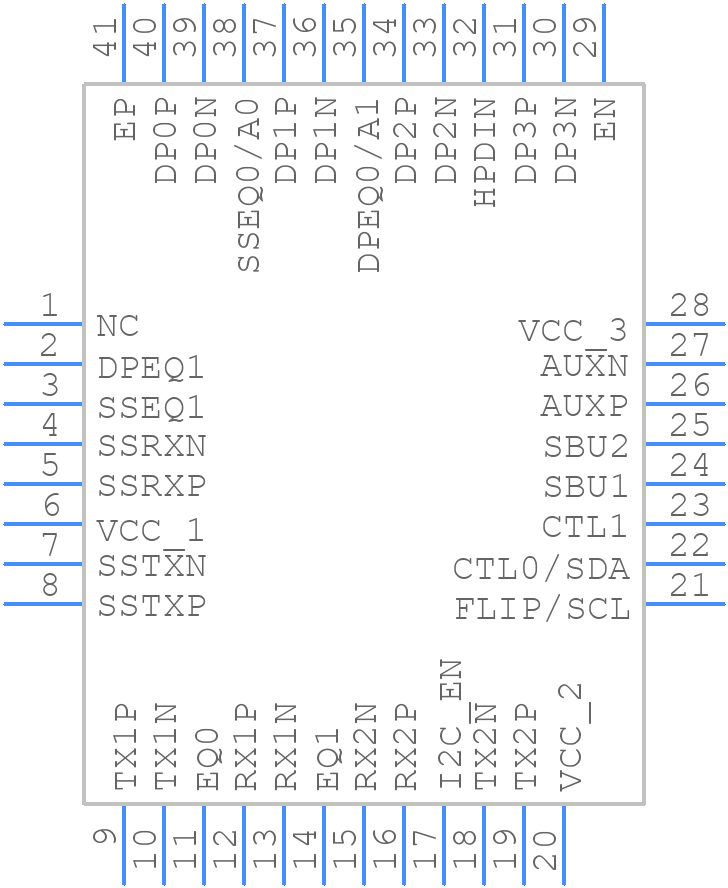TUSB1064RNQR - Texas Instruments - PCB symbol
