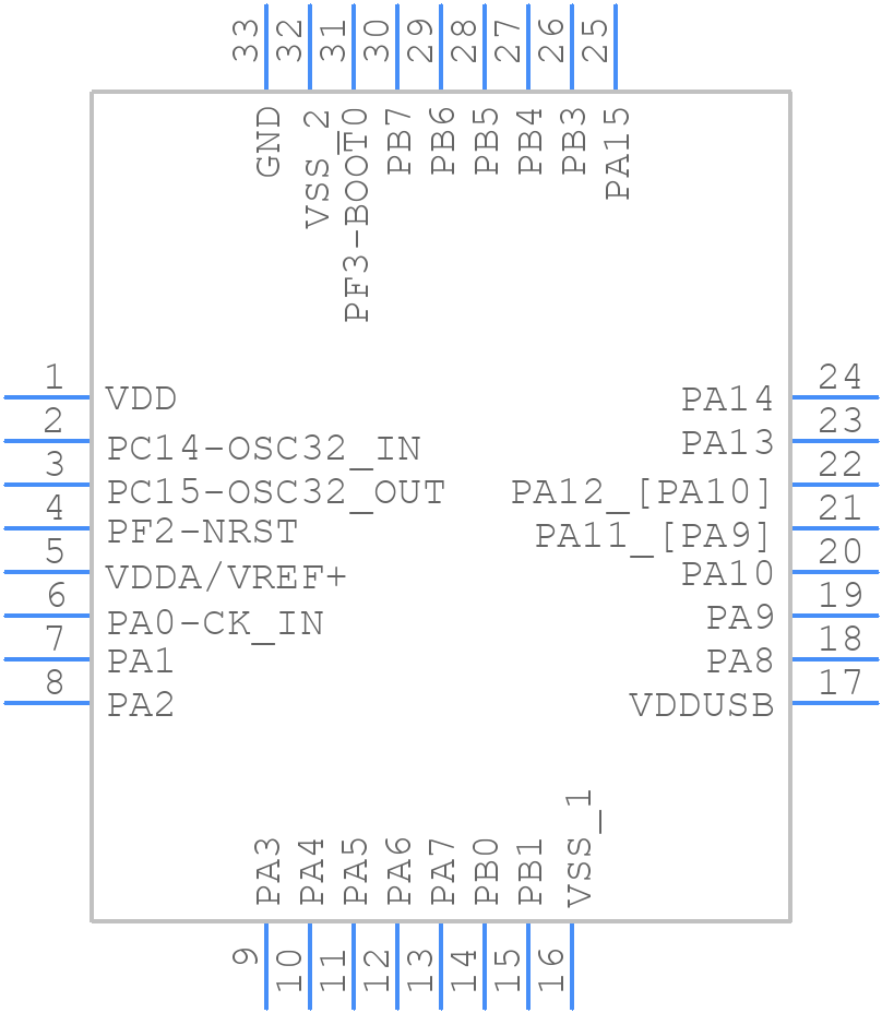 STM32U083KCU6 - STMicroelectronics - PCB symbol