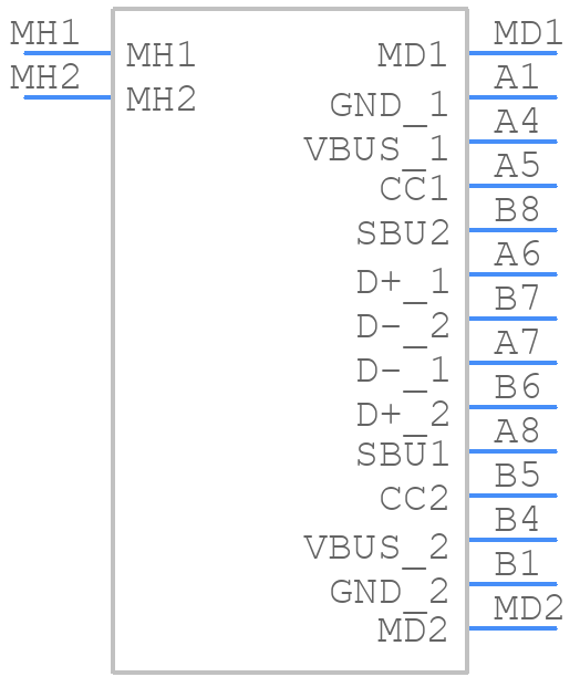 CX90BW-16P(001) - Hirose - PCB symbol