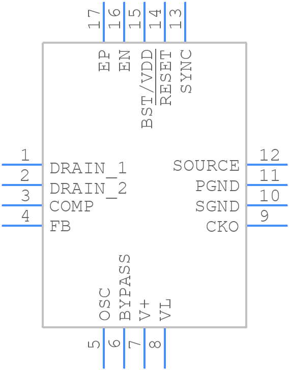 MAX15036ATE+ - Analog Devices - PCB symbol