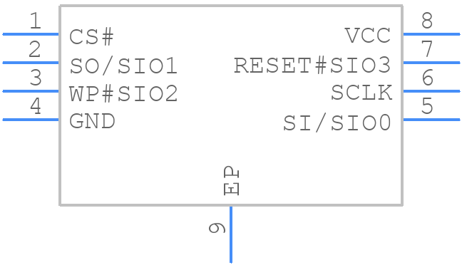 MX25L51245GZ2I-08G-TR - Macronix - PCB symbol