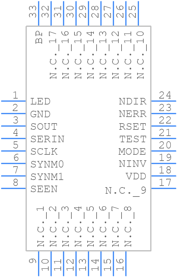 iC-LV oQFN32-5x5 - ic-haus - PCB symbol