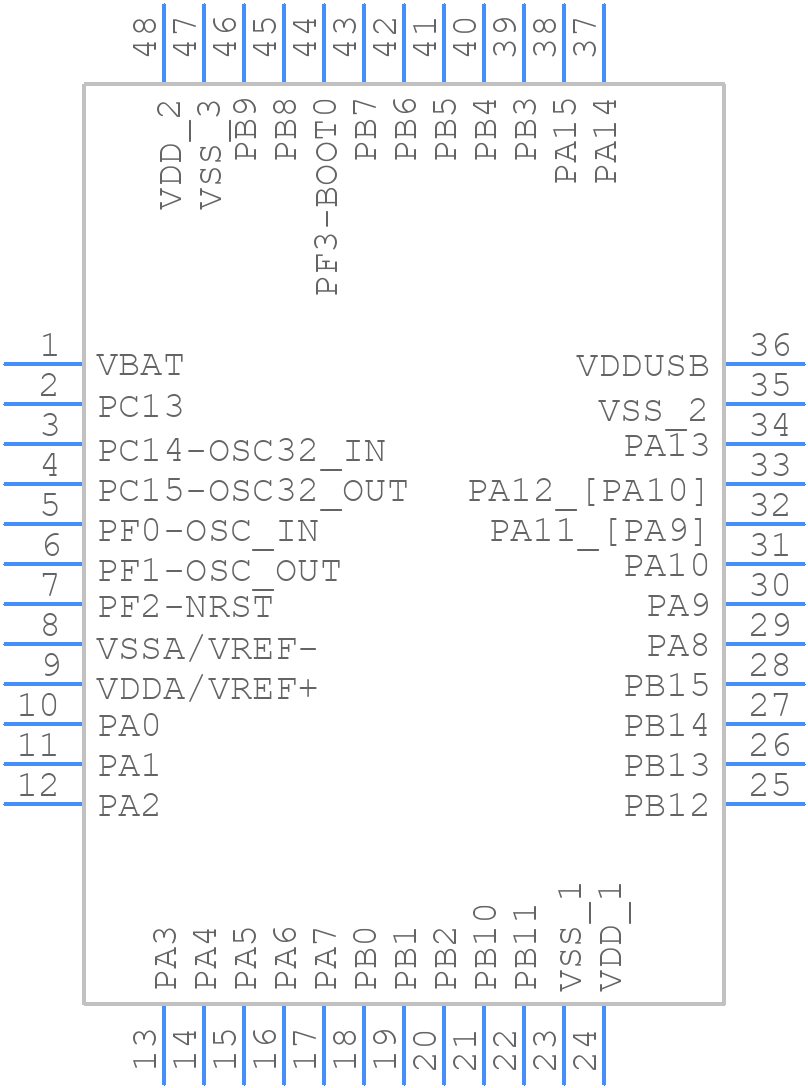 STM32U073CBT6 - STMicroelectronics - PCB symbol