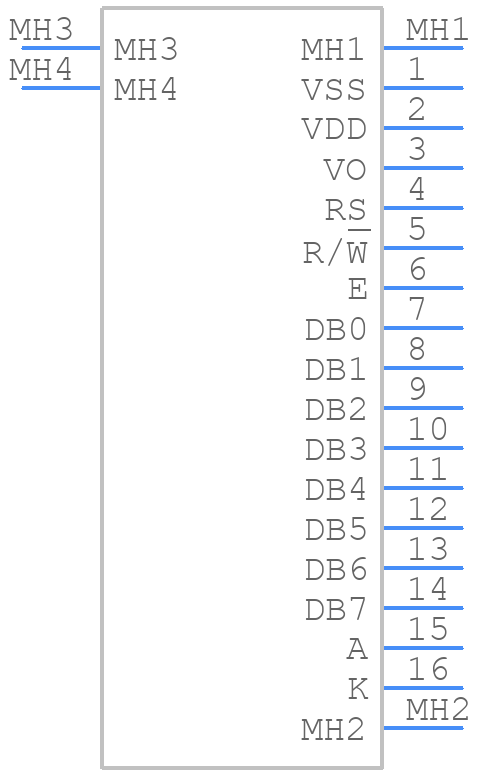 RC1604A-BIY-ESX - RAYSTAR - PCB symbol