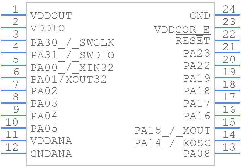 ATSAML10D16A-YU - Microchip - PCB symbol