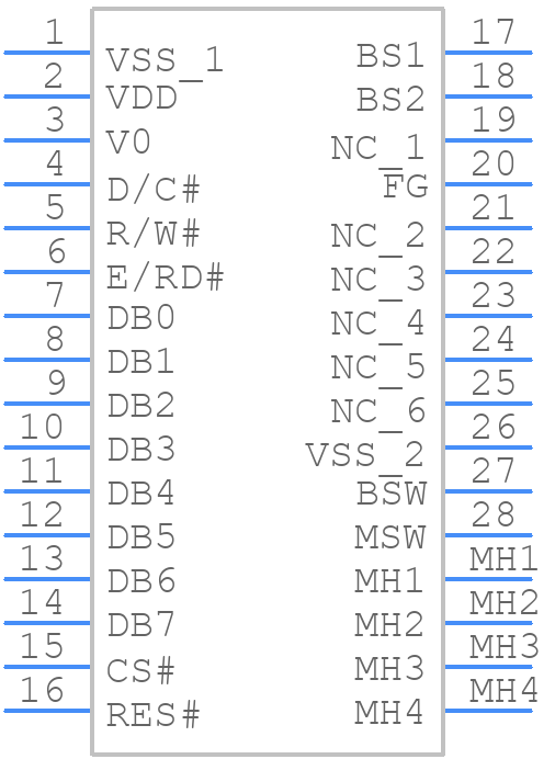 WEP012832AWPP3N00000 - Winstar - PCB symbol
