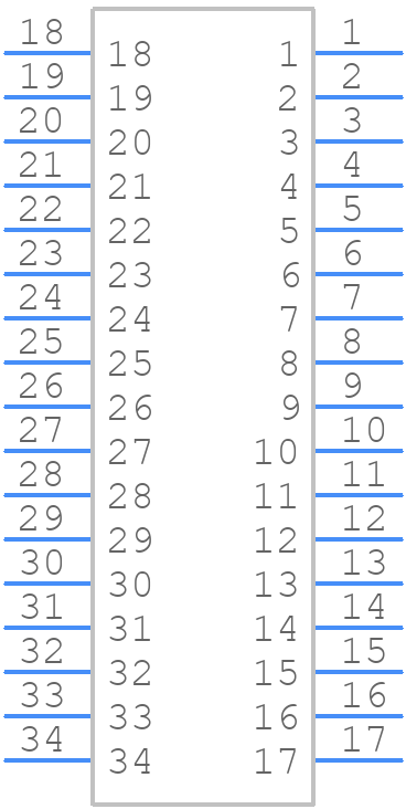 X2081WR-2X17-N0SN - XKB Connectivity - PCB symbol