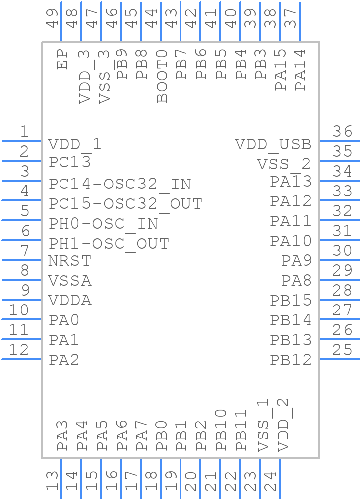 STM32L052C8U6 - STMicroelectronics - PCB symbol