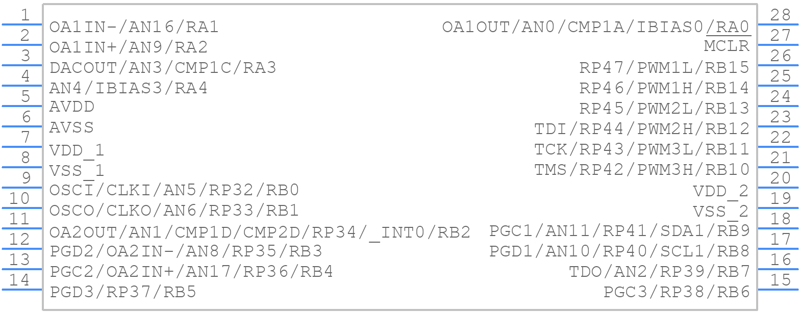 DSPIC33CK128MC502-E/SS - Microchip - PCB symbol